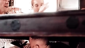 Well-pleased guy has his dicked sucked during act as meeting