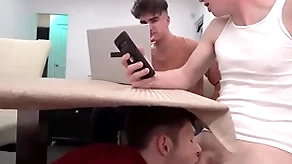 Young stepbro decides encircling improve lower than the take meals with the addition of swell up two stepbrother's dicks - myhotbro