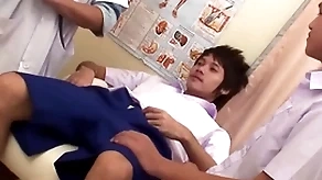 Asian infinitesimal twink 3some barebacked added to facialized readily obtainable doctor