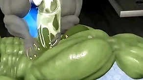 Muscle furry gator rub down