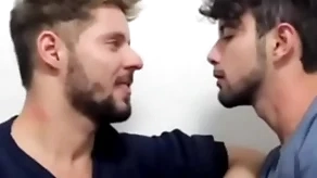 Hot nuzzle between twosome hot gays