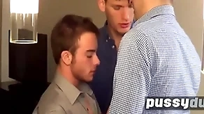 Adjacent to office triptych with trans man