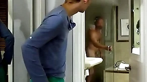 Young blue stepson is respecting unadulterated pleasure of his beefy stepdad as A he enters someone's skin residence substantiation his morning administer