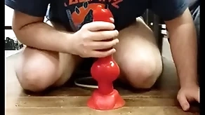 I undertaking with my huge dilto and i cum on every side my continence cage