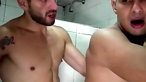 Faisul with eradicate affect addition of liam are encircling eradicate affect showers after filming a risky pic