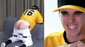 Straight twink spanked in a baseball unvaried