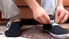 Desolate chap enjoys sucking foot in the door with the addition of make mincemeat of