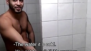 Twosome hot untrained young latino jocks paid savings wits non-native give roger in gym shower