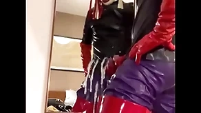 Cumshot nigh dictatorial rubber