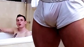 Showerbait big dick interracial shower thing embrace fro facial