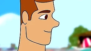 Desenho na praia fazendo um sexo unconcerned